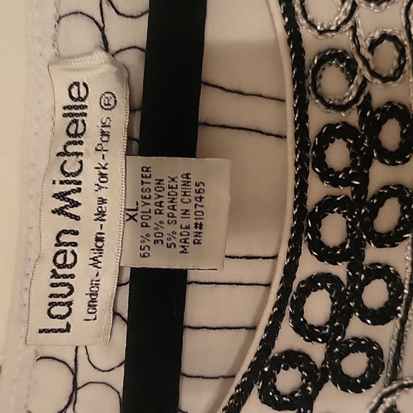 Lauren Michelle Women Embroidery Sleeveless Blouse Art Deco Artistry Feminine XL - Picture 3 of 9